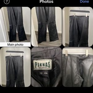 Black leather pants motorcycle unisex 30x34